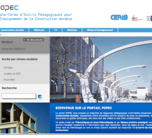 POPEC : Plateforme d’Outils Pédagogiques pour l’Enseignement de la Construction Durable Une plateforme interactive via Internet exclusivement destinée aux enseignants