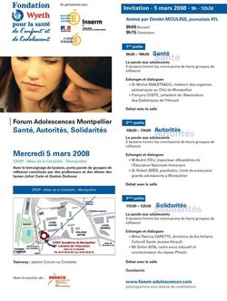 Forum Adolescences 2010 : les relations filles garcons