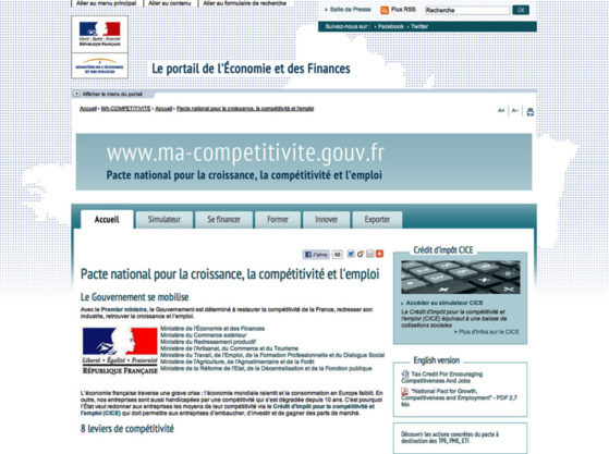 S’informer et calculer le crédit d’impôt pour la compétitivité et l’emploi (CICE) sur le site www.ma-competitivite.gouv.fr