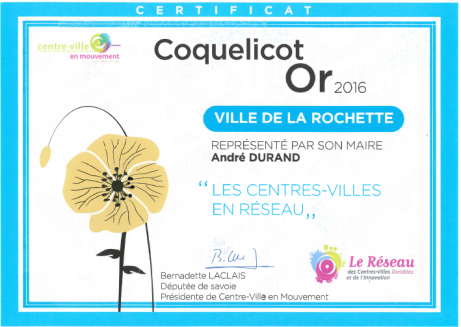 La Rochette a reçu comme la ville de Sceaux cette exceptionnelle distinction